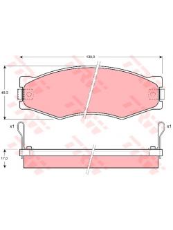 ผ้าเบรค TRW ล้อหน้า NISSAN Big M BDI D21 และ D22 ปี 1988 - 2000 UTEC (GDB367)