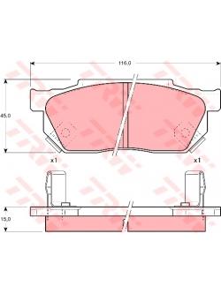 ผ้าเบรค หน้า TRW - Honda Civic 1.5 LX , EX (Sensor Clip) ปี 1988-1992 DTEC (GDB325)