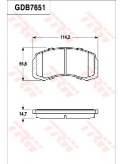 ผ้าเบรค หน้า TRW - MITSUBISHI Lancer Cedia 1.6 (C55) ปี 2002 on DTEC (GDB7651)