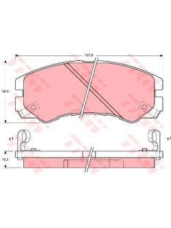 ผ้าเบรค TRW ล้อหน้า ISUZU Trooper 3.8i และ V6 ปี 1993 on ATEC (GDB1186)