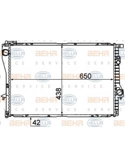 BEHR-P หม้อน้ำ BMW 5(E39) 525i เหล็กรัด M52
