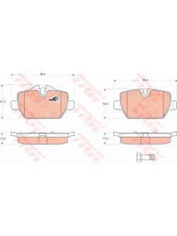 TRW ผ้าเบรค (หลัง) BMW E90 Series3 320i (จานเบรก 296 mm.) ปี 2005-2007