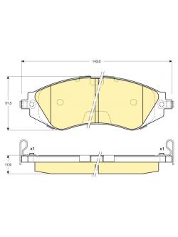 GIRLING ผ้าเบรค หน้า CHEVROLET OPTRA 1.6 , 1.8 ปี 2003 on (GRL3171)