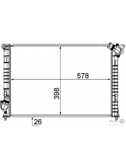 BEHR-P หม้อน้ำ MINI Cooper (R50,R53)ONE ปี 2001 รุ่นท่อบนและท่อล่างเอียง