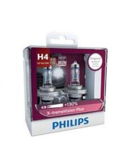 หลอดไฟรถยนต์ Philips H4 X-treme Vision +130% 12V 60/55W แพ๊คคู่