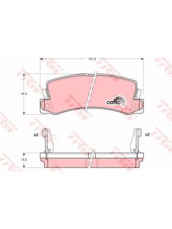 TRW ผ้าเบรค หลัง LEXUS ES300 ปี 1997 - 2002 (GDB1168) DTEC