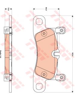 ผ้าเบรค - หลัง PORSCHE CAYENNE 955 3.0 S HYBRID ปี 2006-2010 / TRW-COTEC