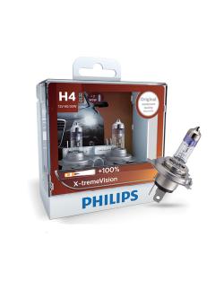 หลอดไฟรถยนต์ Philips H4 X-treme Vision 12V 60/55W แพ๊คคู่