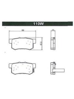ผ้าเบรค (หลัง) Civic ไดเมนชั่น ES 01-05, FD 06-12, FB 12-16 (NISSIN)