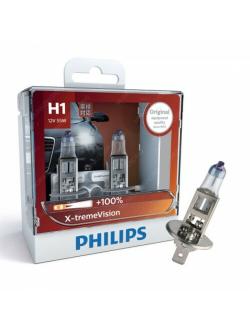 หลอดไฟรถยนต์ Philips H1 X-treme Vision 12V 55W แพ๊คคู่