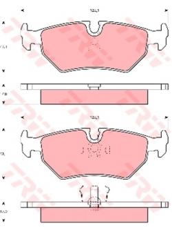 ผ้าเบรค TRW ล้อหลัง JAGUAR XJ XJ6 (XJ40) 2.9 , 4.0 , 5.3 ปี 1990-1997 COTEC (GDB1109)