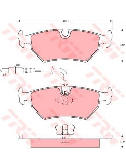 ผ้าเบรค TRW ล้อหลัง Citroen Evasion 2.0 16V , 2.0 HDI , 2.0 TD , 2.0 Turbo ปี 1994 on COTEC (GDB1258)