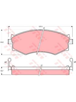 ผ้าเบรค TRW ล้อหน้า NISSAN Bluebird (U12) 1.8 และ 2.0 ปี 1988 - 1992 DTEC (GDB1008)