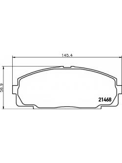 ผ้าเบรค-หน้า toyota Hiace (หัวจรวด) เบนซิน,ดีเซล หลังคาสูง (akebono)