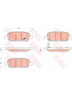 ผ้าเบรค TRW ล้อหลัง NISSAN Teana J31 และ 2.3 VQ ปี 2004 on DTEC (GDB3294)
