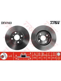 จานดิสเบรค TRW (หน้า) TOYOTA VIOS ปี 2002 - 2007 (DF4163)