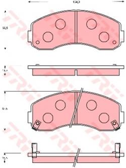 ผ้าเบรค TRW ล้อหน้า KIA Jumbo K2700 ปี 2004 on ATEC (GDB7696)
