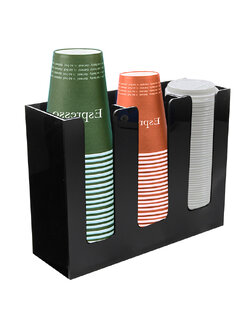 กล่องอะคริลิคใส่แก้วกาแฟเย็น และเครืองดื่ม 3 ช่อง 1610-530