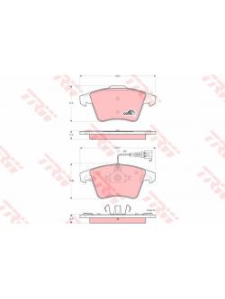 ผ้าเบรค TRW ล้อหน้า Volkswagen Caravelle T5 ปี 2005 COTEC (GDB1556)