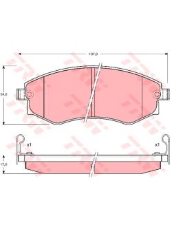 ผ้าเบรค TRW ล้อหน้า HYUNDAI Sonata 1.8 และ 2.0 ปี 1991 on ATEC (GDB895)