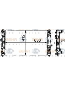 BEHR-P หม้อน้ำ VAG AUDI A4(B5) 1.8 , VW PASSAT(B5) 1.8, 2.3 V5 ปี 1997-2001 PASSAT(B5) 1.9 TDI (AGZ, AVF) ท่อคลิปล๊อคบน/ล่าง-ข้างเดียวกัน