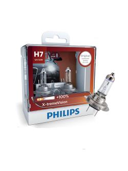 หลอดไฟรถยนต์ Philips H7 X-treme Vision 12V 55W แพ๊คคู่