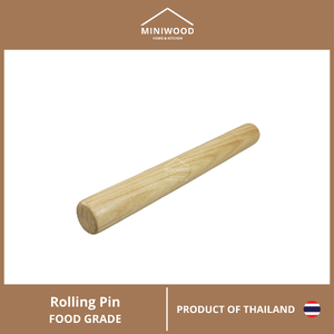 MINIWOOD ไม้คลึงแป้ง ใหญ่ ไม้นวดแป้ง อุปกรณ์เบเกอรี่ Straight Rolling Pin 4 ซม.