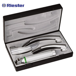 เครื่องมือส่องหลอดลม Laryngoscope รุ่น R8041 Macintosh (Fiber Optic) blade โค้ง 2,3,4 LED 2.5V C Handle (แบบหุ้มท่อนำแสง) Riester , Germany