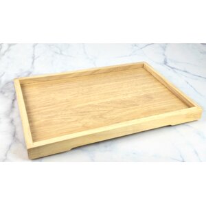MINIWOOD ถาดเสิร์ฟ ขาเว้า ถาดไม้ Wooden Tray ไม้ยางพารา