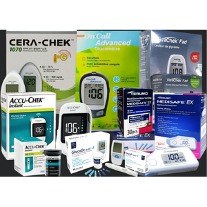 เครื่องตรวจน้ำตาลในเลือดและแผ่นตรวจน้ำตาล