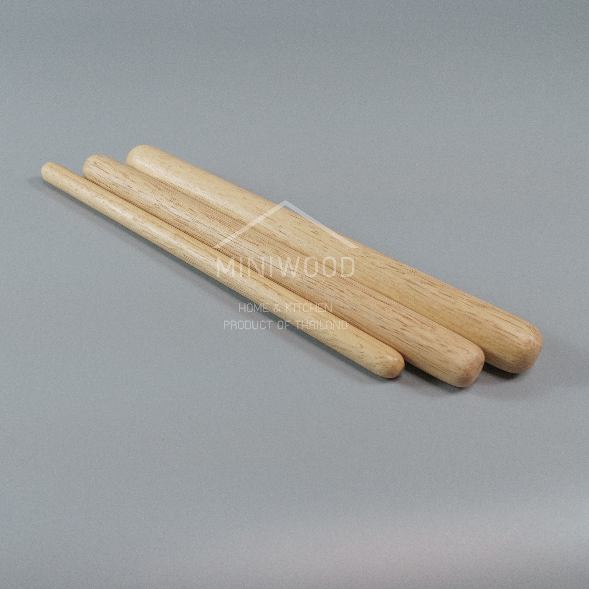 MINIWOOD ชุดไม้ม้วนแป้งเล็ก ไม้นวดแป้ง อุปกรณ์เบเกอรี่ Straight Rolling Pin (3 ชิ้น/ชุด)