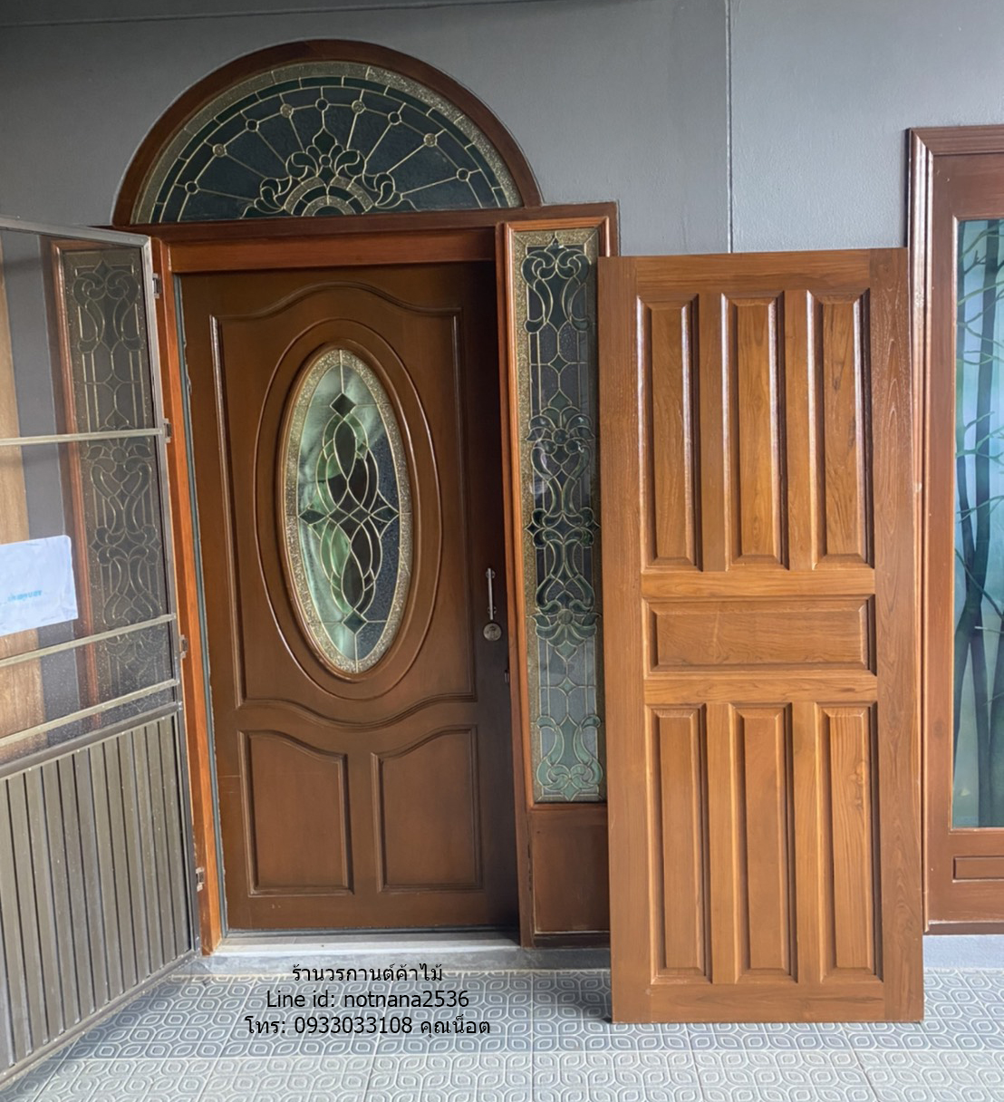 ประตูไม้สักเกรดA,B รหัสC311