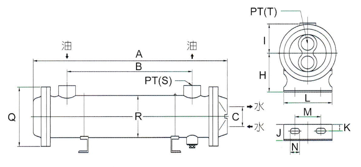 Oil Cooler OR-350 (Hydraulic Heat Exchanger) ไฮดรอลิค ออยคูลเลอร์ (Water Type)