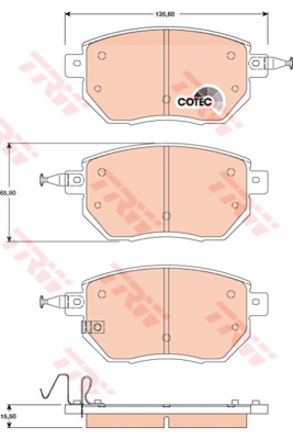 ผ้าเบรค TRW ล้อหน้า NISSAN Murano V6 ปี 2006 on COTEC (GDB3416)