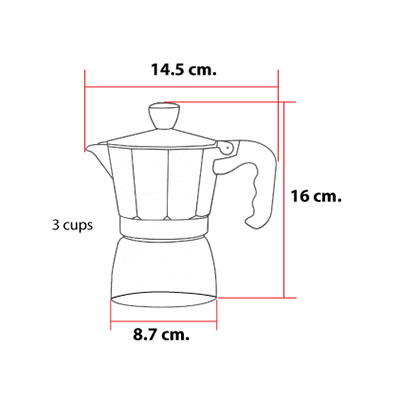 มอคค่าพอท (MOKA POT)หม้อต้มกาแฟสด อลูมิเนียม 3 ถ้วย