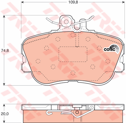 ผ้าเบรค-หน้า Benz C-Class (W202) C180 / C200 / C220 / C230 ปี 93-00 (TRW-COTEC)