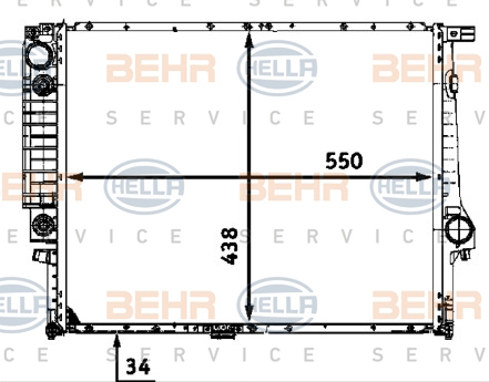 BEHR-P หม้อน้ำ BMW 3(E36) 325i มีออยล์