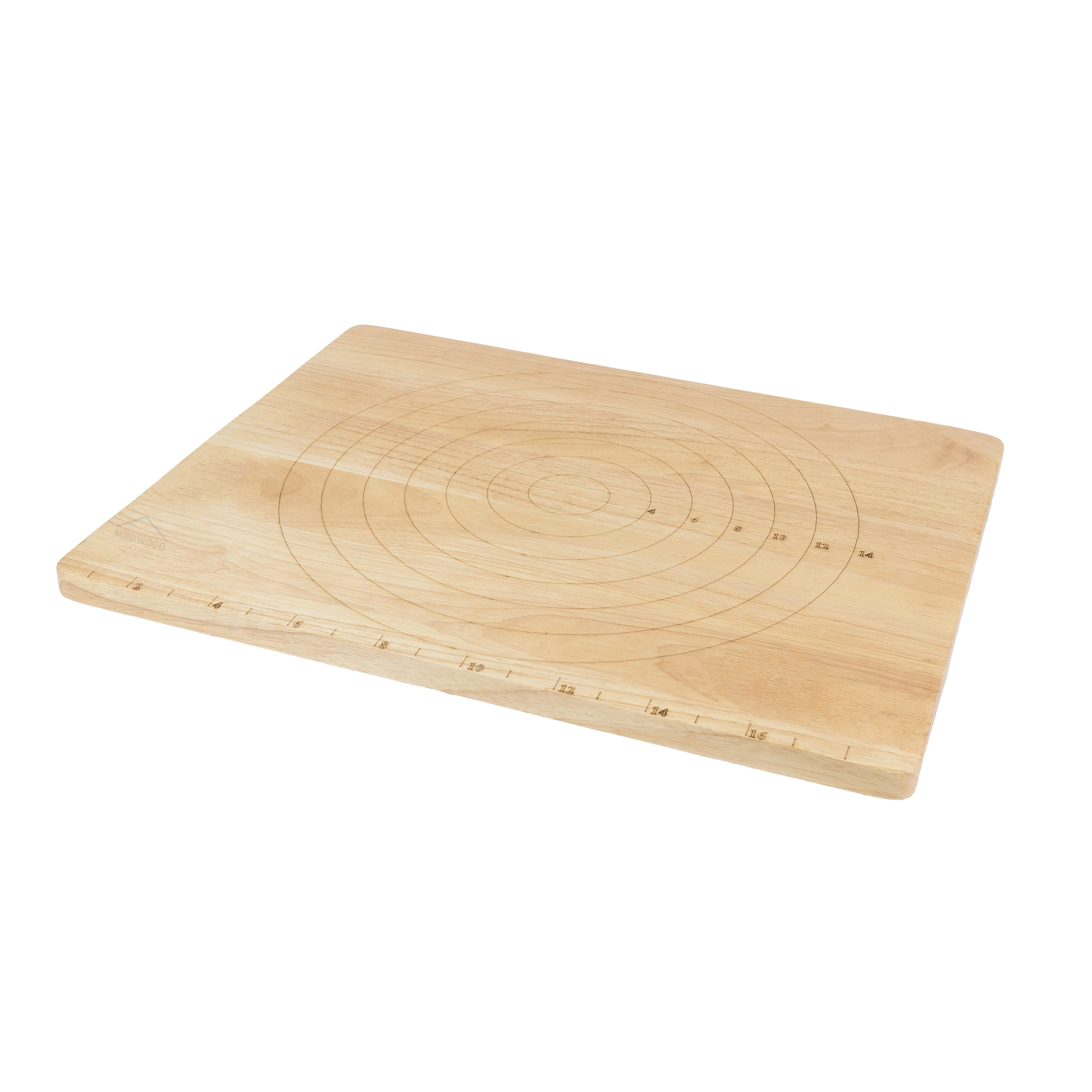 MINIWOOD กระดานนวดแป้ง แผ่นรองนวดแป้ง เขียงไม้ อุปกรณ์เบเกอรี่ ไม้ยางพารา Pastry Board 15"x19" นิ้ว (ไม้นวดแยกจำหน่าย)