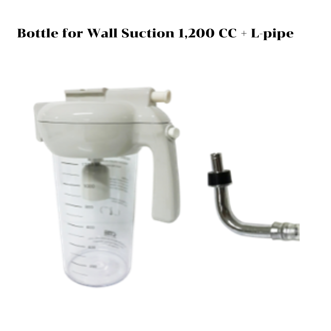 Bottle for Wall Suction 1,200 CC + L-pipe