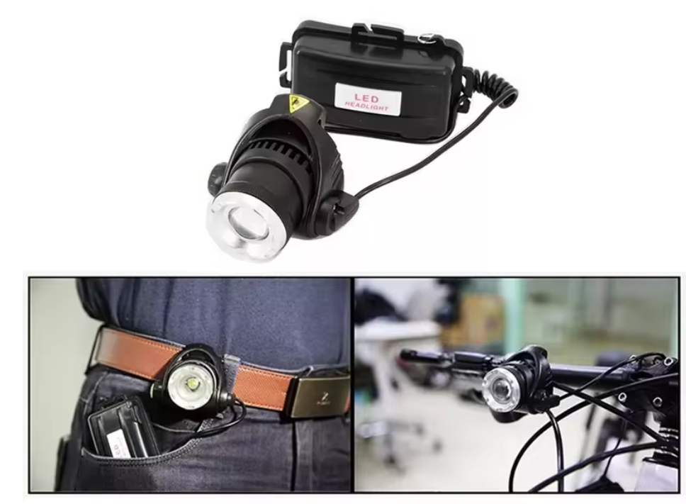 ไฟฉายคาดศรีษะ LED แสงสีขาว ซูมได้ ชาร์จไฟได้ในตัว