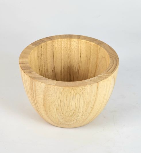 MINIWOOD ถ้วยไม้ ชามไม้ Rubber wood cup 6*4 นิ้ว ขอบหนา0.5 นิ้ว