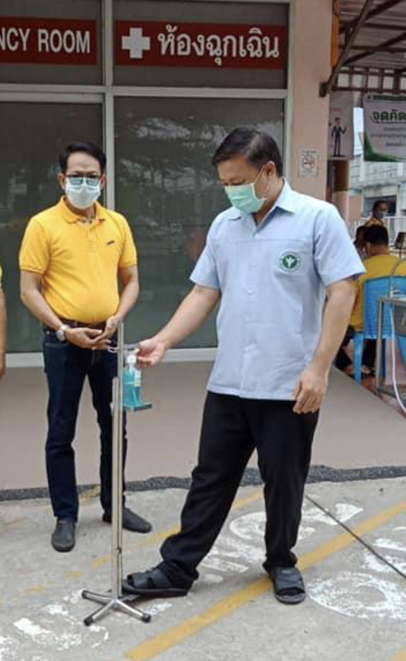 อุปกรณ์จ่ายแอลกอฮอล์แบบเท้าเหยียบ วัสดุสแตนเลส 201