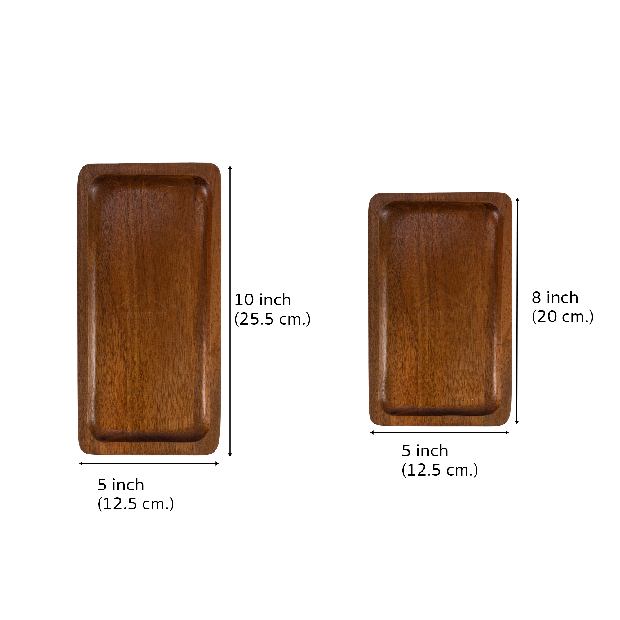 MINIWOOD จานไม้ ทรงสี่เหลี่ยม จานไม้ใส่อาหาร ถาดไม้ Food grade Wooden plate ไม้จามจุรี มี 2 ขนาด