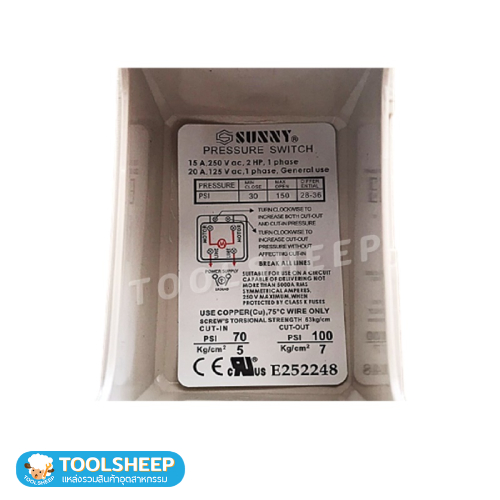 เพรสเชอร์สวิทซ์ปั๊มลม SUNNY รุ่น SP-101 Series