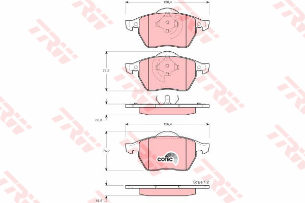 ผ้าเบรค AUDI TT 1.8 (คู่หน้า) ปี 1998-2000 TRW-COTEC