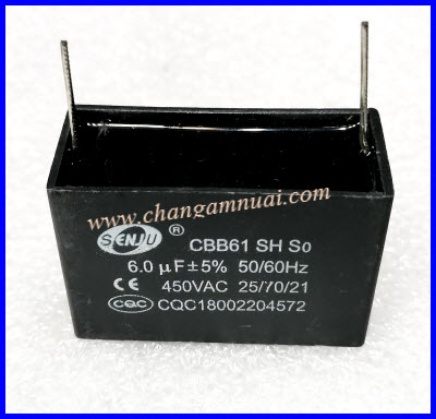 คาปาซิสเตอร์ 6uF 450VAC แบบลงปริ้น ยี่ห้อ Senju เกรดA ใส่รั้วไฟฟ้า และอื่นๆ