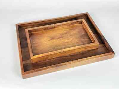 MINIWOOD ถาดเครื่องดื่ม กระบะพื้นไม้จริง Wooden Tray