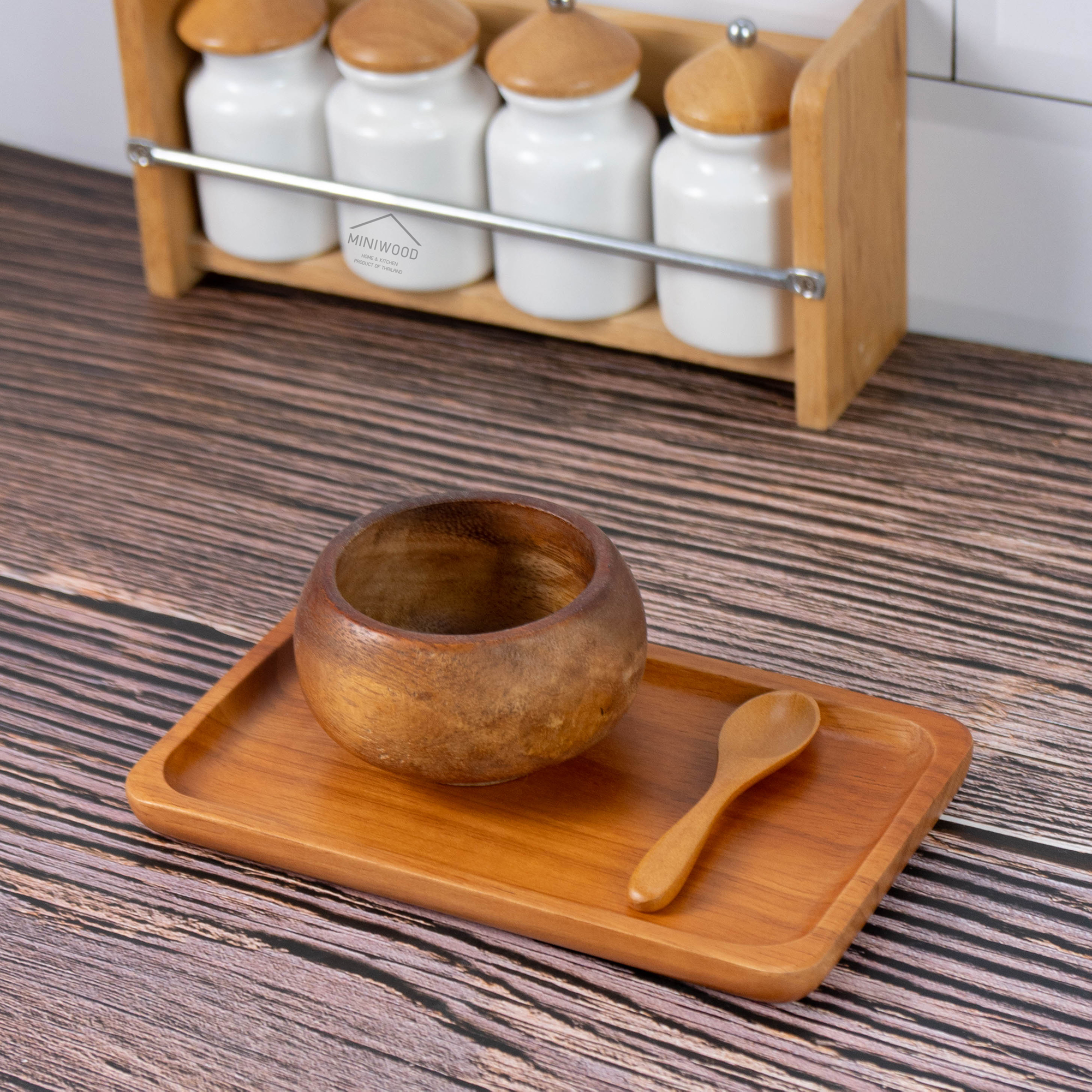 MINIWOOD ช้อนกาแฟ ช้อนไม้ Wooden spoon ขนาด 10 เซนติเมตร