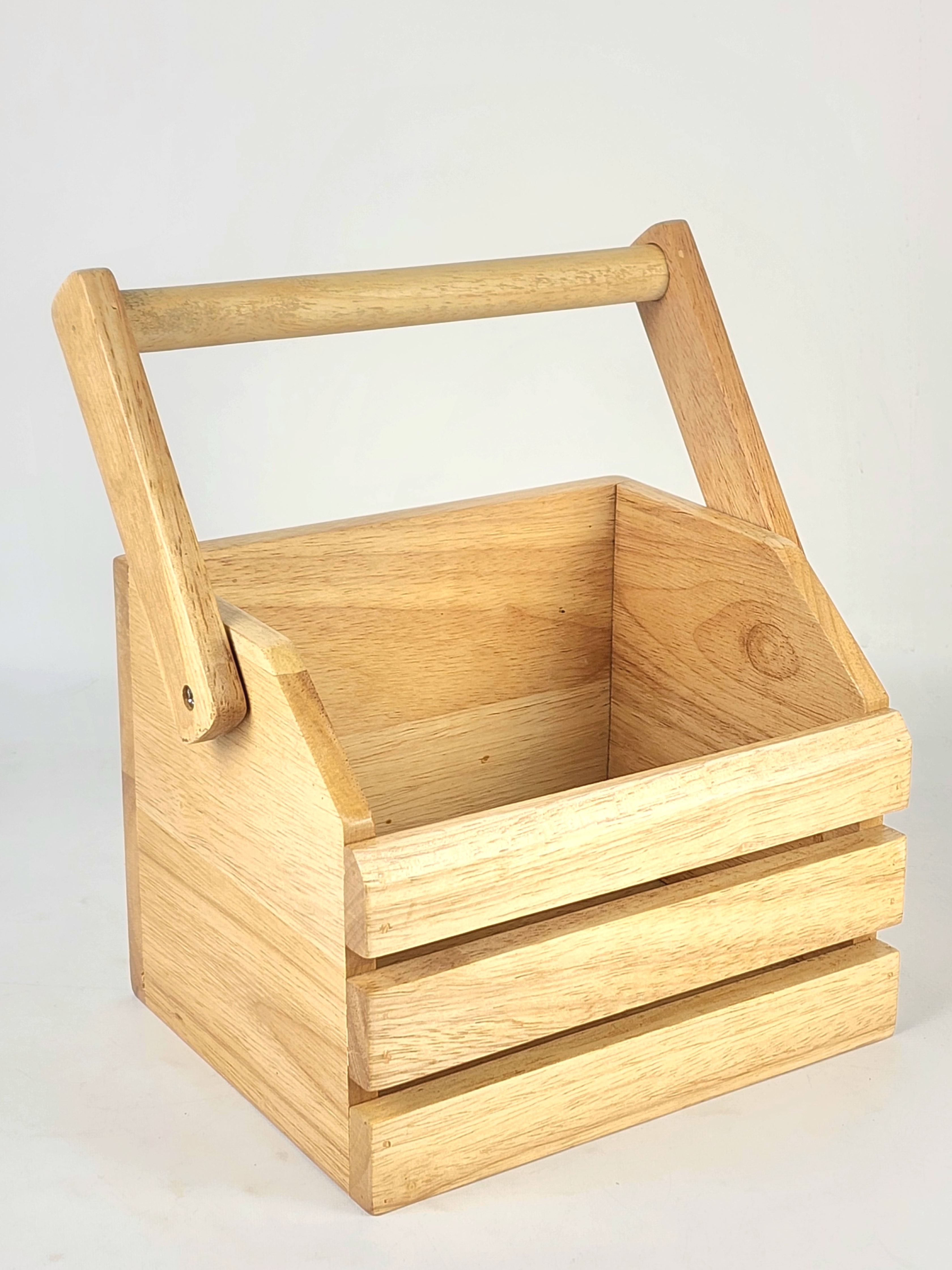 MINIWOOD ตะกร้าใส่ช้อนส้อม กระเช้าไม้ ตะกร้าไม้ Spoon Basket