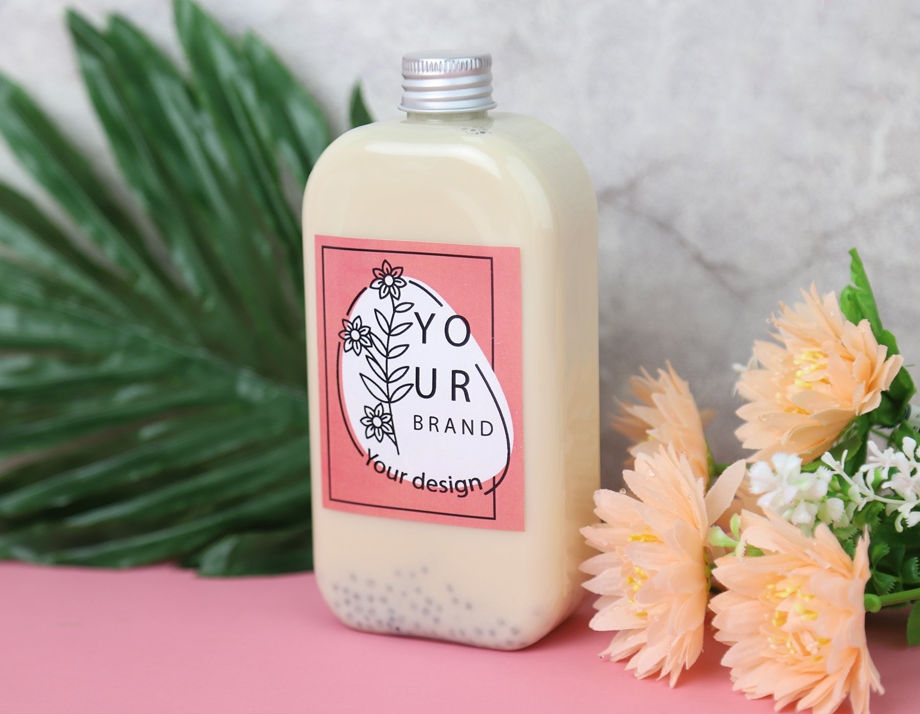 ขวดพลาสติกPET ฝาอลูมิเนียมสีเงิน 400ml. FP